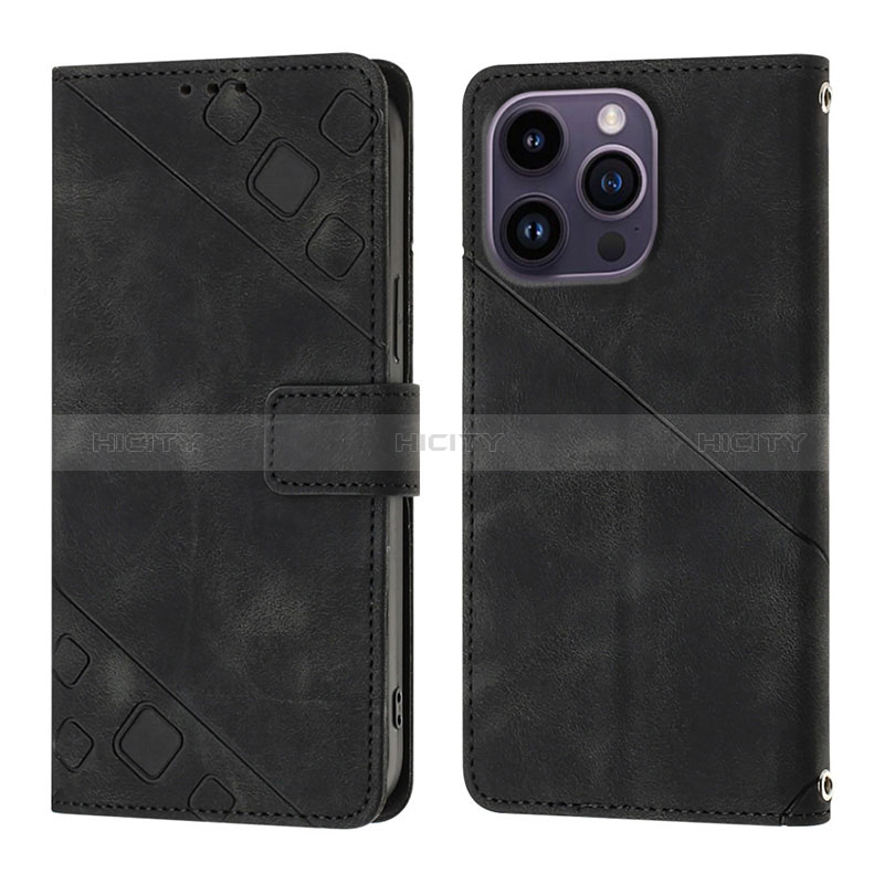 Funda de Cuero Cartera con Soporte Carcasa Y05B para Apple iPhone 13 Pro Max Negro