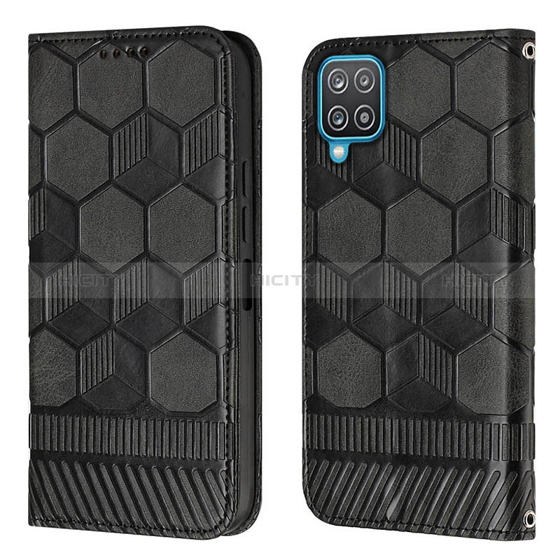 Funda de Cuero Cartera con Soporte Carcasa Y05B para Samsung Galaxy A12 Nacho Negro