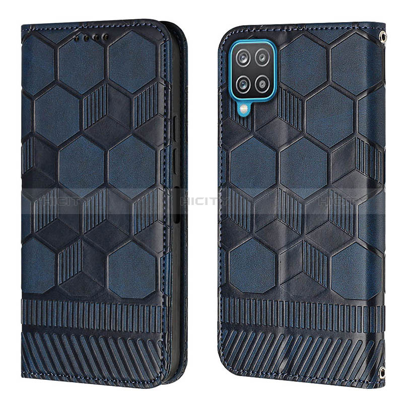 Funda de Cuero Cartera con Soporte Carcasa Y05B para Samsung Galaxy F12 Azul