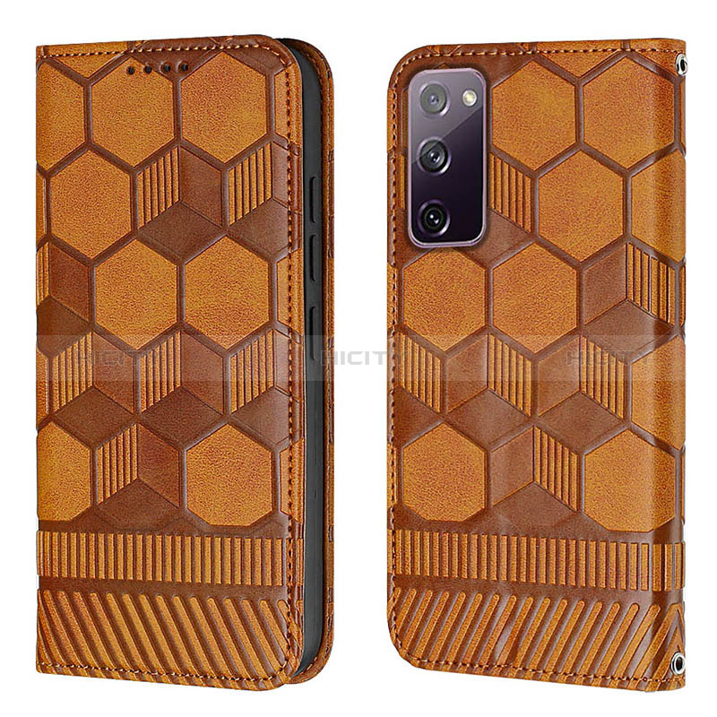 Funda de Cuero Cartera con Soporte Carcasa Y05B para Samsung Galaxy S20 FE 4G Marron Claro