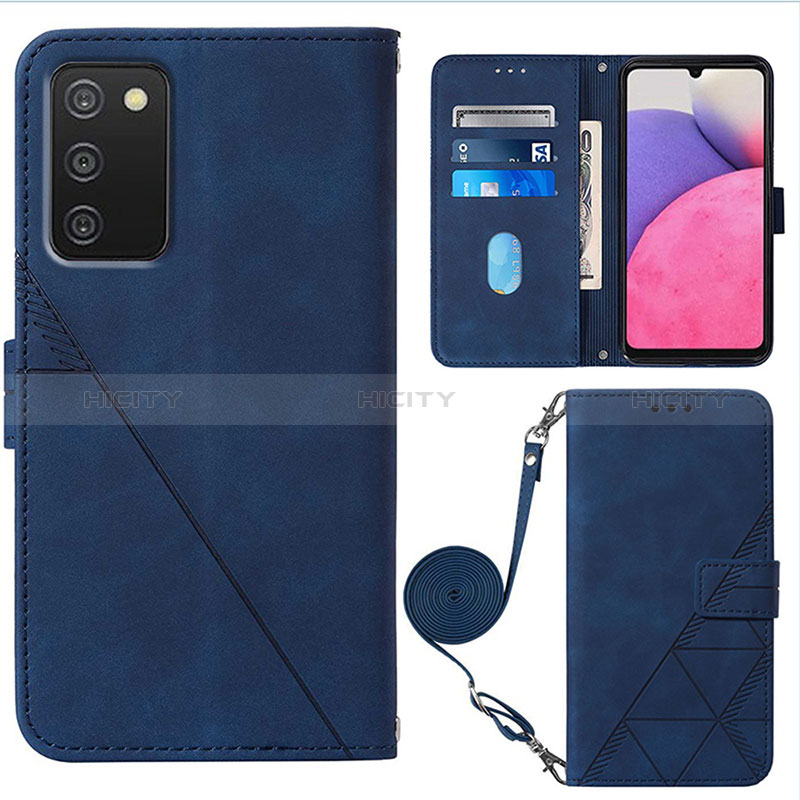 Funda de Cuero Cartera con Soporte Carcasa Y07B para Samsung Galaxy A02s Azul