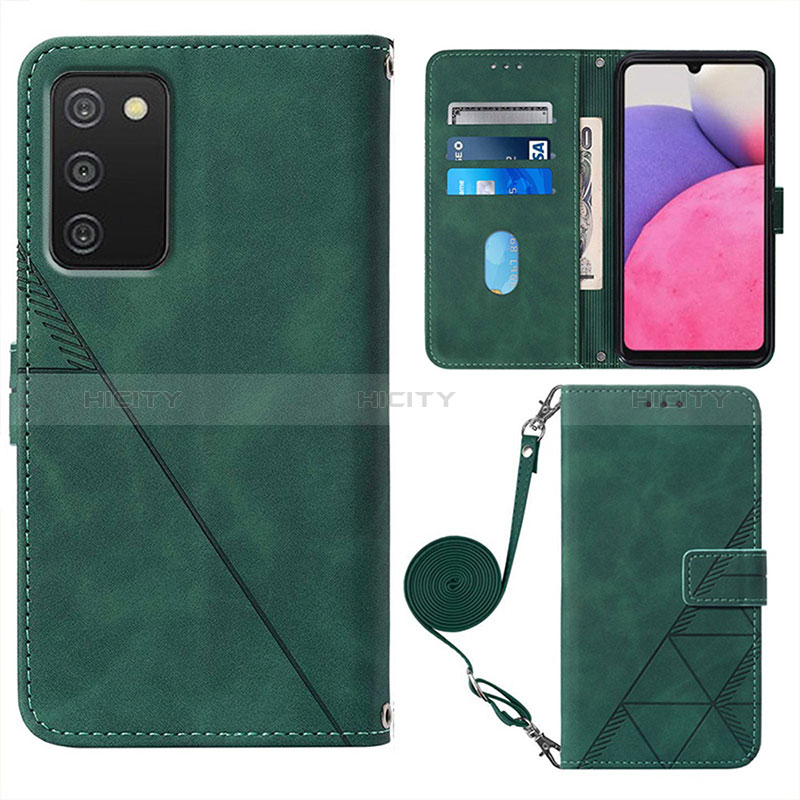 Funda de Cuero Cartera con Soporte Carcasa Y07B para Samsung Galaxy A02s Verde