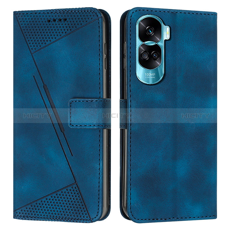 Funda de Cuero Cartera con Soporte Carcasa Y07X para Huawei Honor 90 Lite 5G Azul