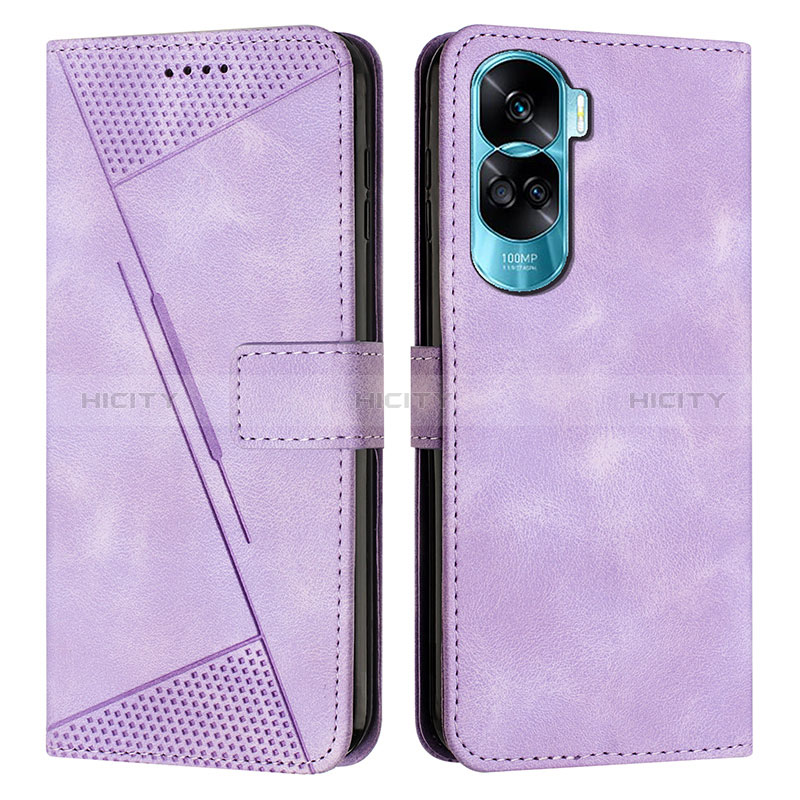 Funda de Cuero Cartera con Soporte Carcasa Y07X para Huawei Honor 90 Lite 5G Morado