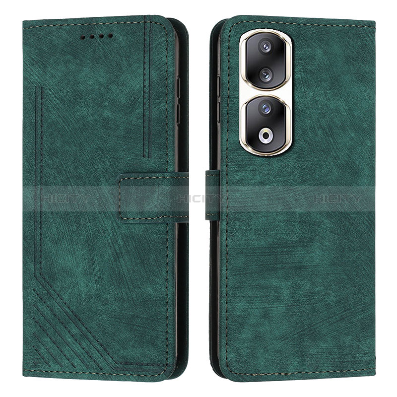 Funda de Cuero Cartera con Soporte Carcasa Y07X para Huawei Honor 90 Pro 5G Verde