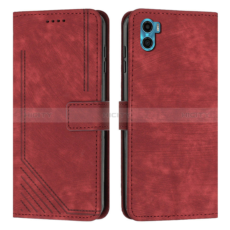 Funda de Cuero Cartera con Soporte Carcasa Y07X para Motorola Moto E22S Rojo