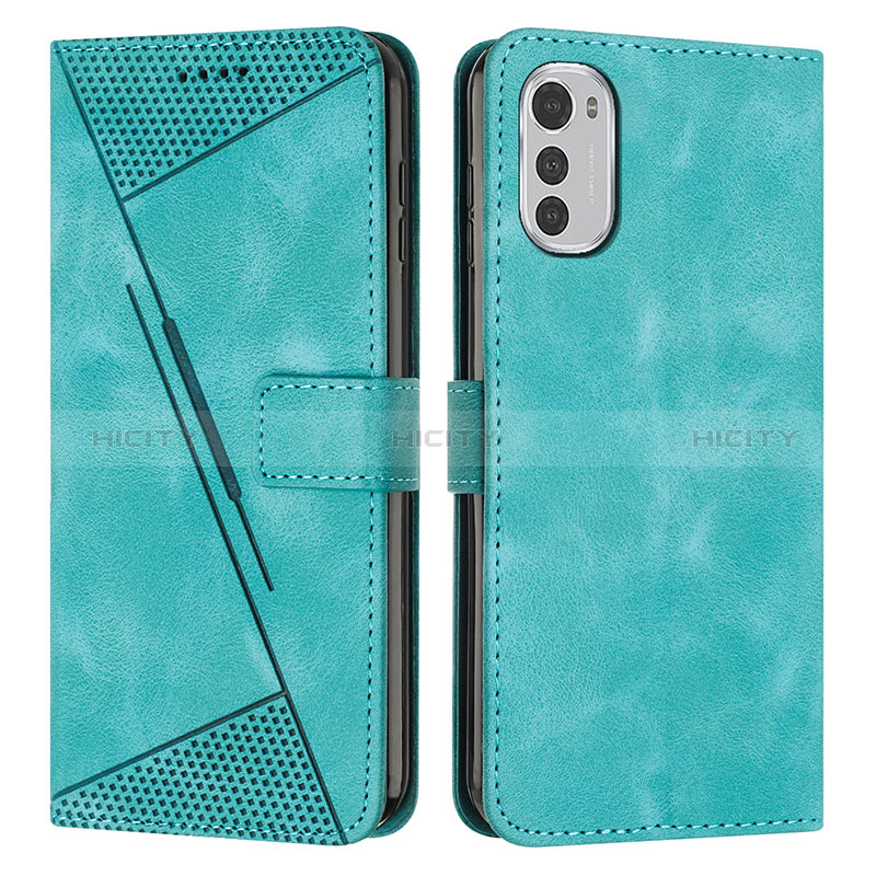 Funda de Cuero Cartera con Soporte Carcasa Y07X para Motorola Moto E32 Verde