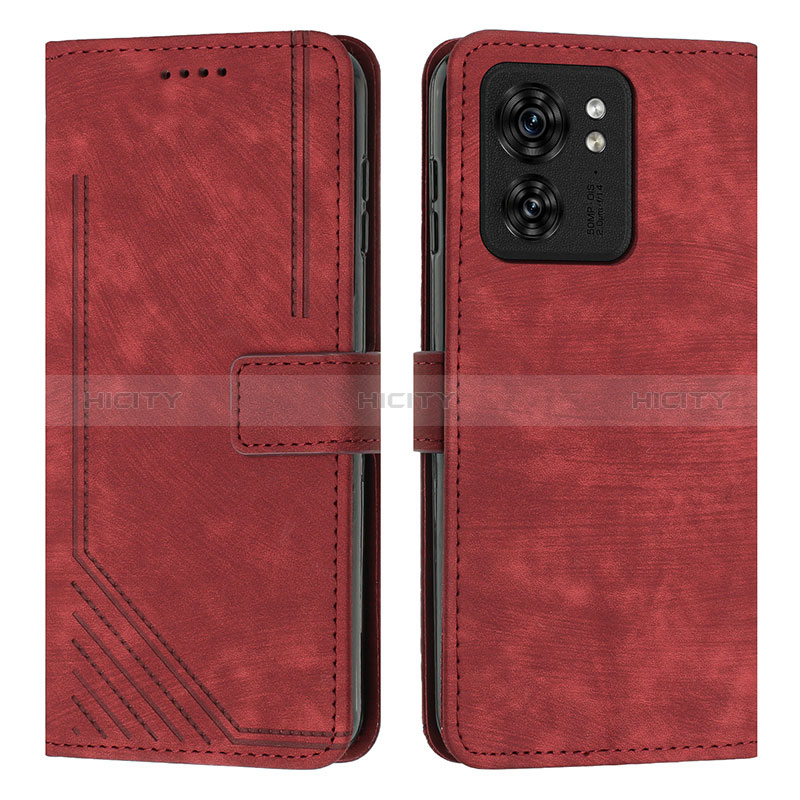 Funda de Cuero Cartera con Soporte Carcasa Y07X para Motorola Moto Edge 40 5G Rojo