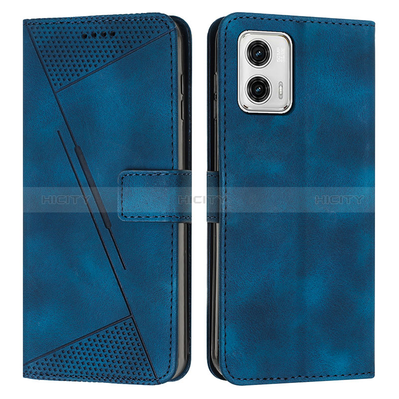 Funda de Cuero Cartera con Soporte Carcasa Y07X para Motorola Moto G53 5G Azul