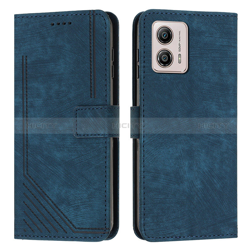 Funda de Cuero Cartera con Soporte Carcasa Y07X para Motorola Moto G53j 5G Azul