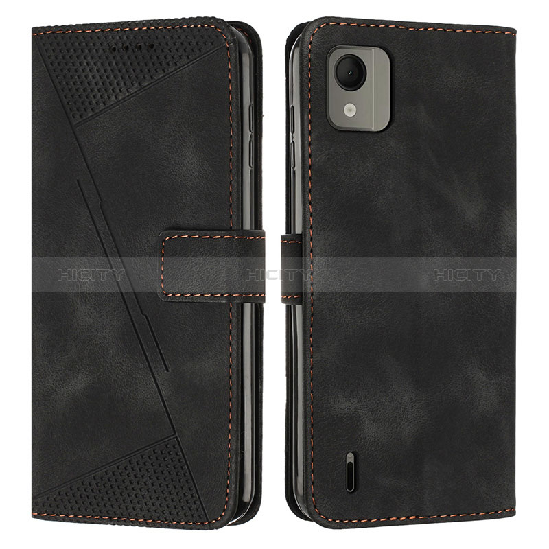 Funda de Cuero Cartera con Soporte Carcasa Y07X para Nokia C110 Negro