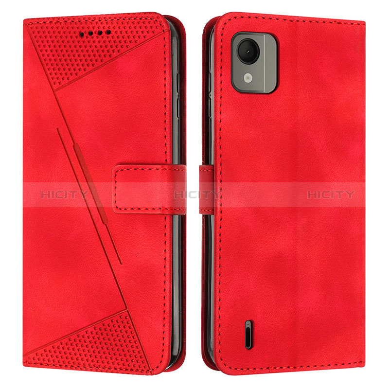 Funda de Cuero Cartera con Soporte Carcasa Y07X para Nokia C110 Rojo