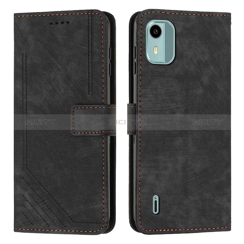 Funda de Cuero Cartera con Soporte Carcasa Y07X para Nokia C12 Plus Negro