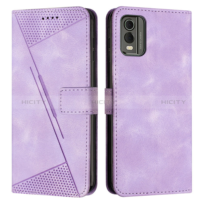 Funda de Cuero Cartera con Soporte Carcasa Y07X para Nokia C210 Morado