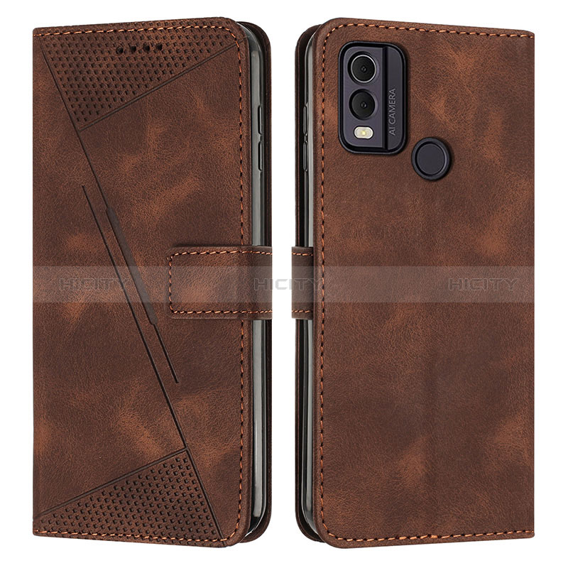 Funda de Cuero Cartera con Soporte Carcasa Y07X para Nokia C22 Marron