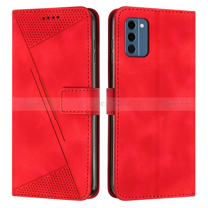 Funda de Cuero Cartera con Soporte Carcasa Y07X para Nokia C300 Rojo