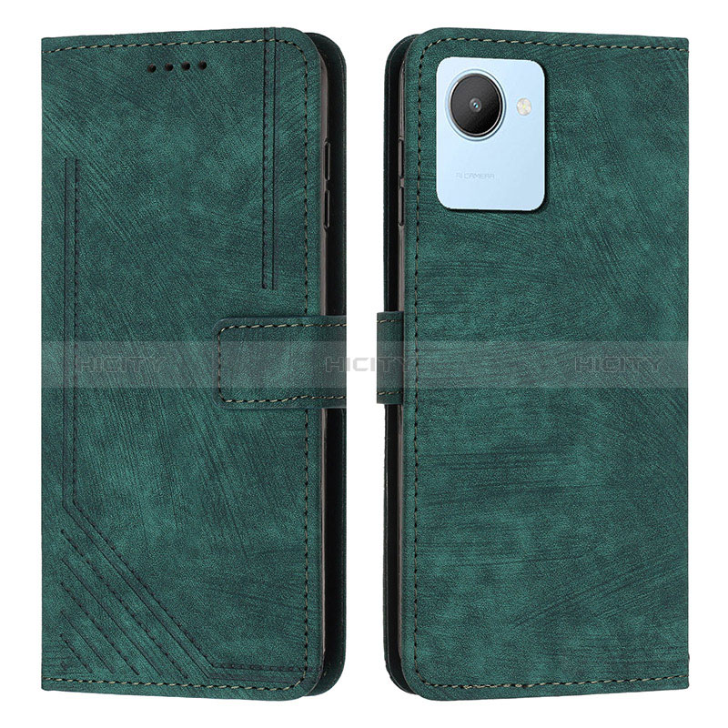 Funda de Cuero Cartera con Soporte Carcasa Y07X para Realme C30s Verde