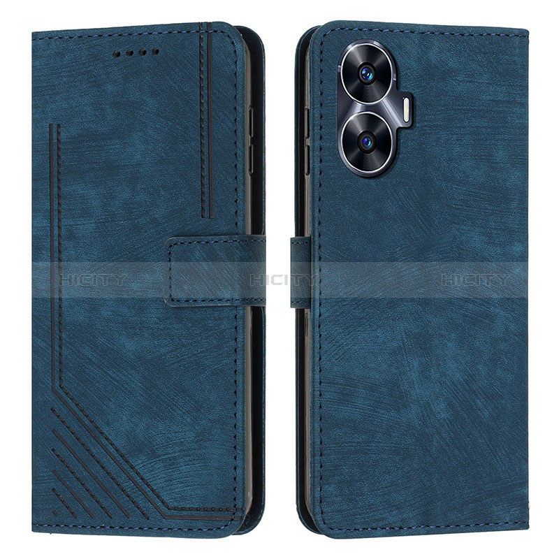 Funda de Cuero Cartera con Soporte Carcasa Y07X para Realme C55 Azul