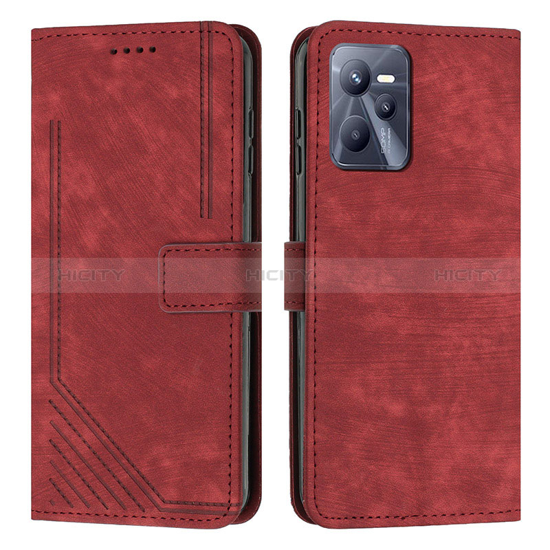 Funda de Cuero Cartera con Soporte Carcasa Y07X para Realme Narzo 50A Prime Rojo