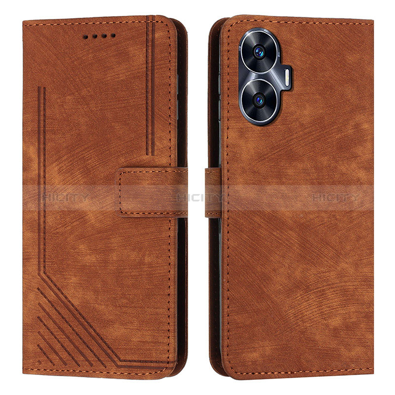 Funda de Cuero Cartera con Soporte Carcasa Y07X para Realme Narzo N55 Marron