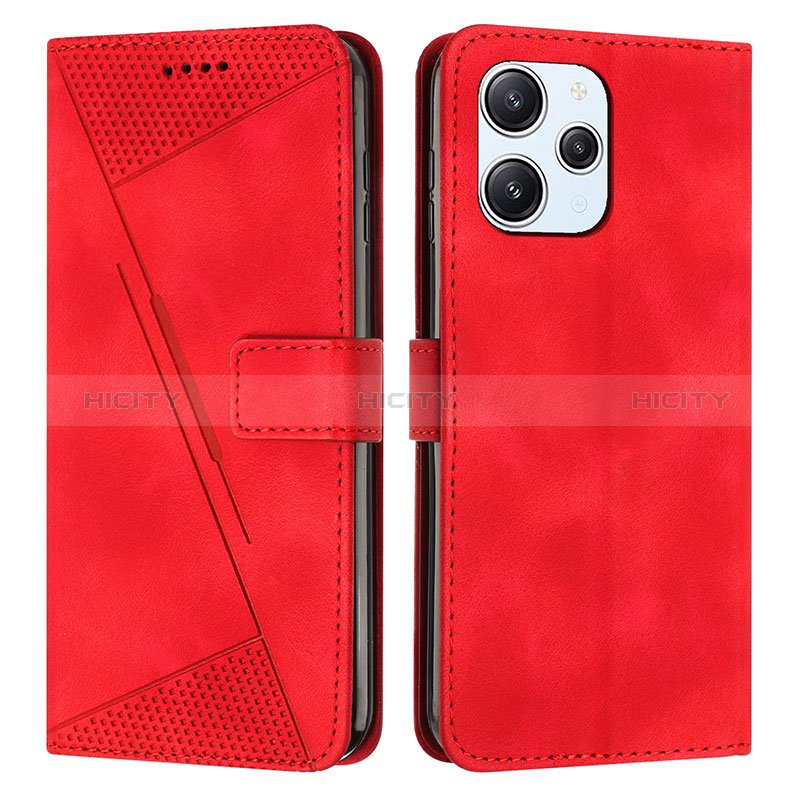 Funda de Cuero Cartera con Soporte Carcasa Y07X para Xiaomi Redmi 12 4G Rojo