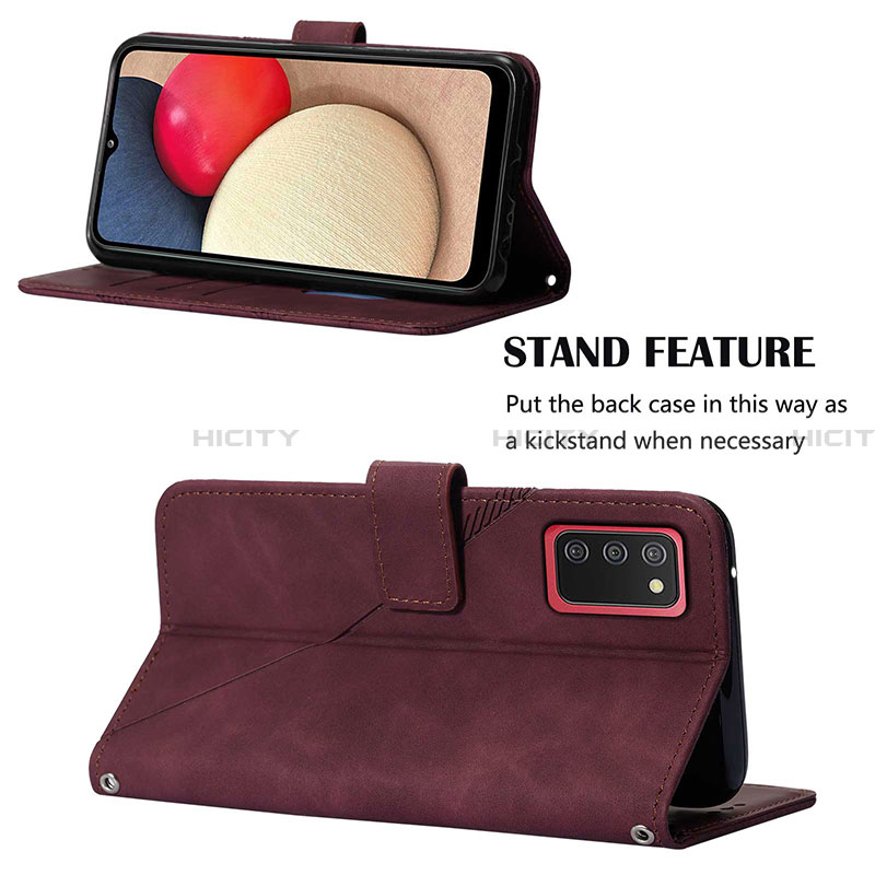 Funda de Cuero Cartera con Soporte Carcasa Y08B para Samsung Galaxy F02S SM-E025F