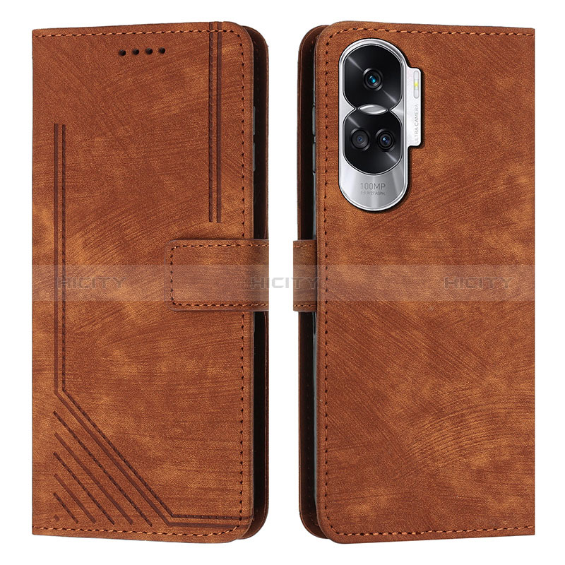 Funda de Cuero Cartera con Soporte Carcasa Y08X para Huawei Honor 90 Lite 5G Marron