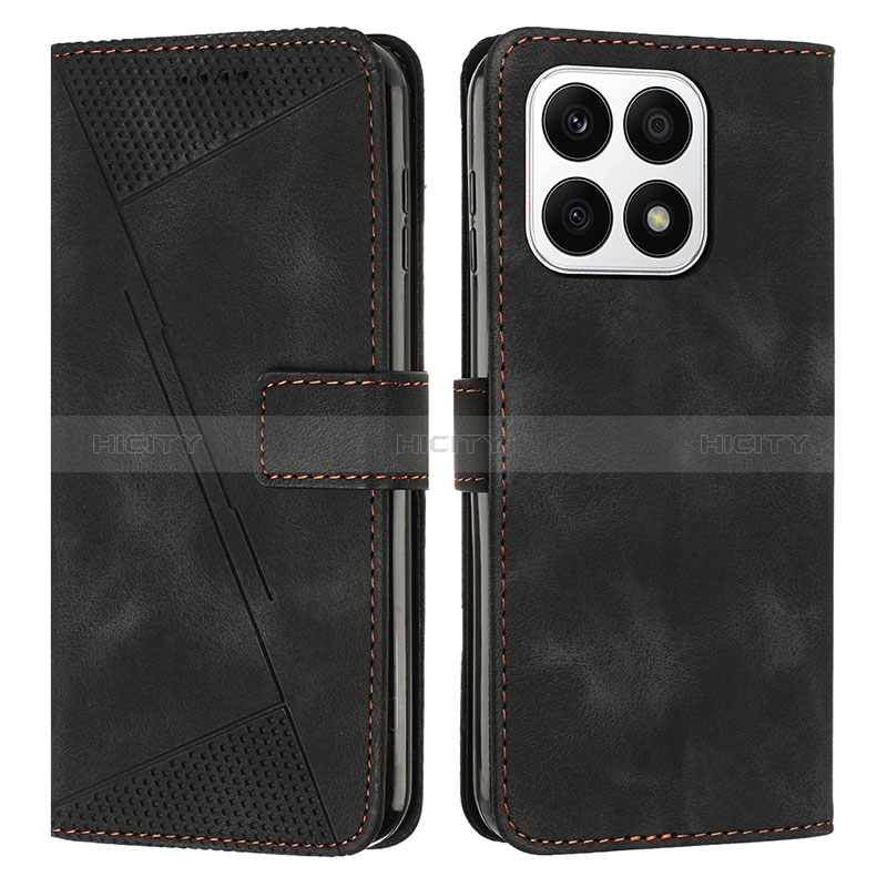 Funda de Cuero Cartera con Soporte Carcasa Y08X para Huawei Honor X8a 4G Negro