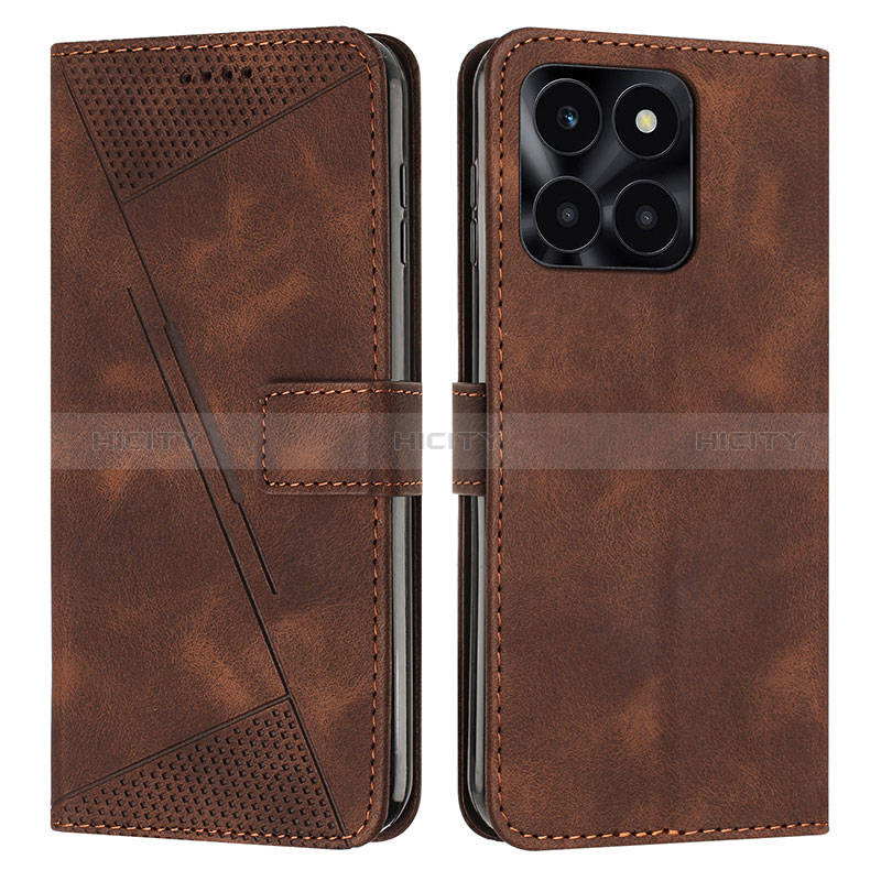 Funda de Cuero Cartera con Soporte Carcasa Y08X para Huawei Honor X8b Marron