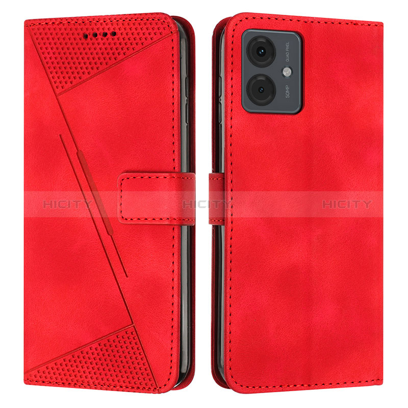 Funda de Cuero Cartera con Soporte Carcasa Y08X para Motorola Moto G14 Rojo