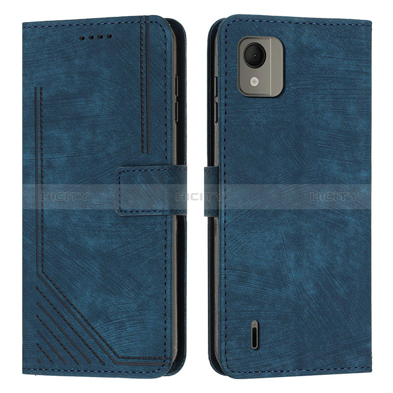 Funda de Cuero Cartera con Soporte Carcasa Y08X para Nokia C110 Azul