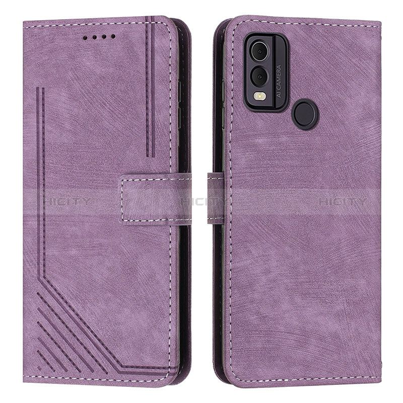 Funda de Cuero Cartera con Soporte Carcasa Y08X para Nokia C22 Morado