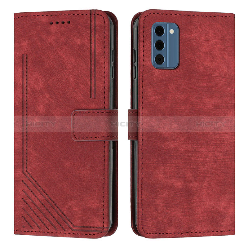 Funda de Cuero Cartera con Soporte Carcasa Y08X para Nokia C300 Rojo