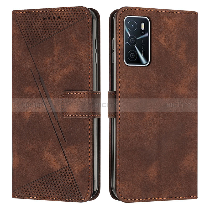 Funda de Cuero Cartera con Soporte Carcasa Y08X para Oppo A16 Marron