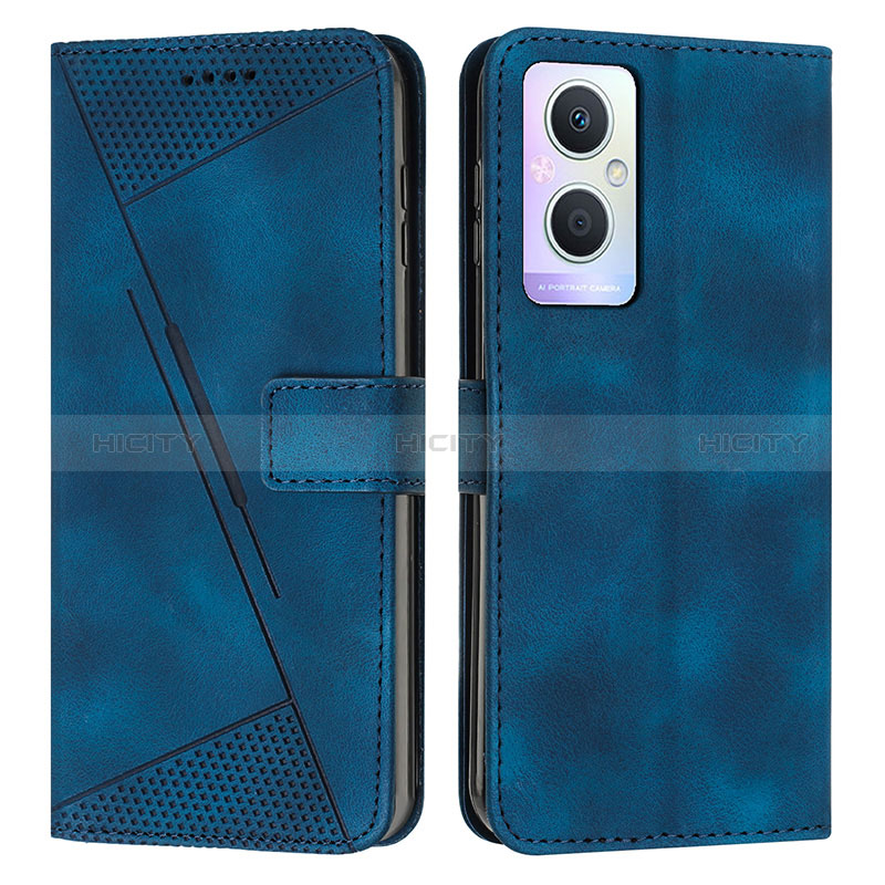 Funda de Cuero Cartera con Soporte Carcasa Y08X para Oppo A96 5G Azul