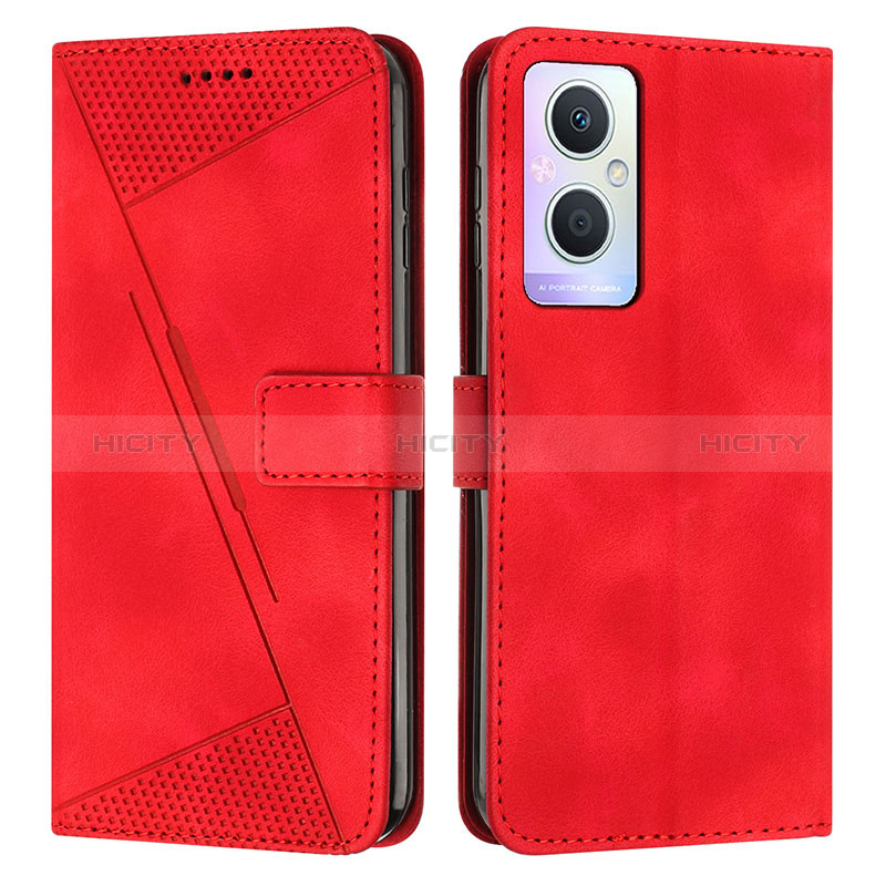 Funda de Cuero Cartera con Soporte Carcasa Y08X para Oppo A96 5G Rojo