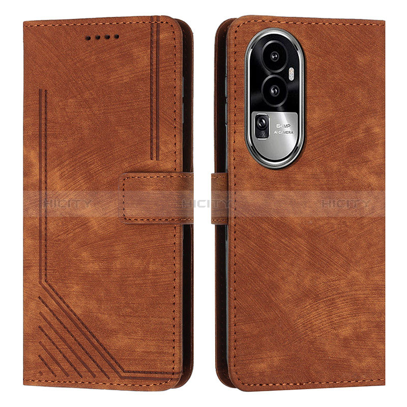 Funda de Cuero Cartera con Soporte Carcasa Y08X para Oppo Reno10 Pro+ Plus 5G Marron