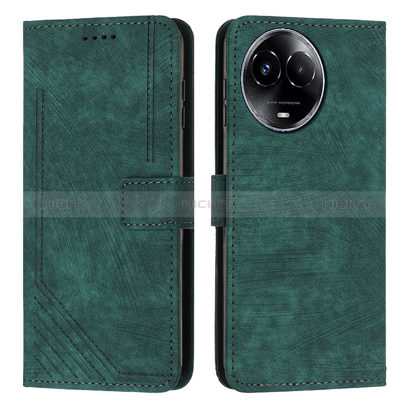 Funda de Cuero Cartera con Soporte Carcasa Y08X para Realme V50 5G Verde