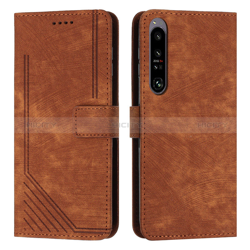 Funda de Cuero Cartera con Soporte Carcasa Y08X para Sony Xperia 1 IV Marron