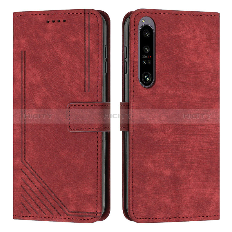 Funda de Cuero Cartera con Soporte Carcasa Y08X para Sony Xperia 1 IV Rojo