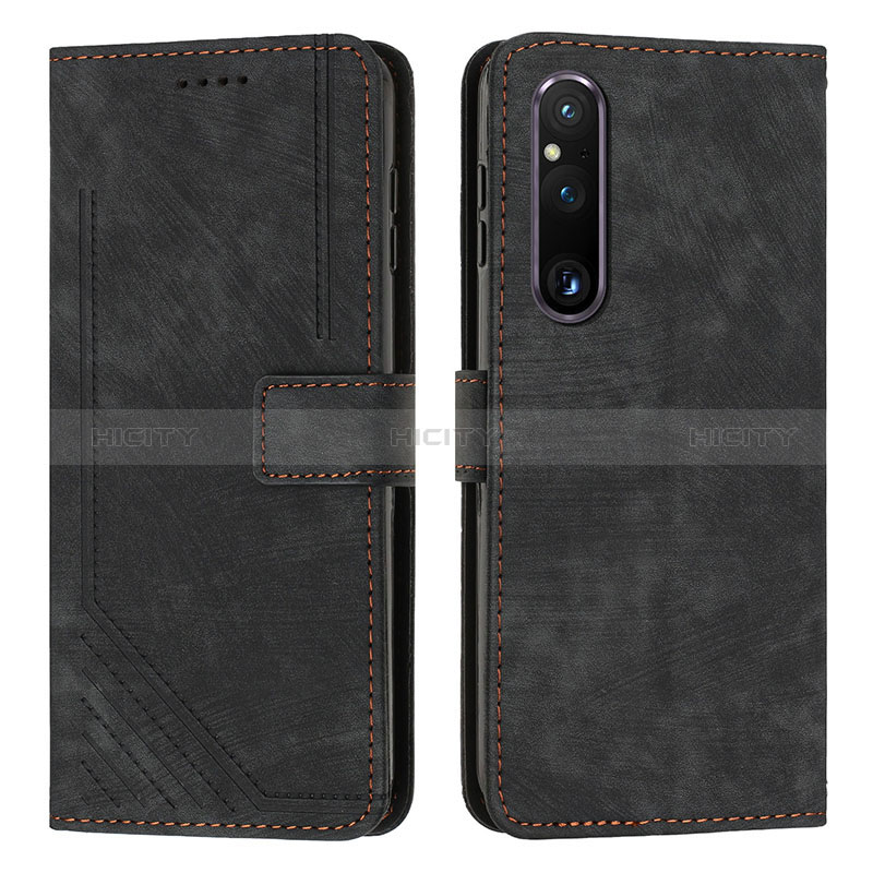 Funda de Cuero Cartera con Soporte Carcasa Y08X para Sony Xperia 1 V Negro