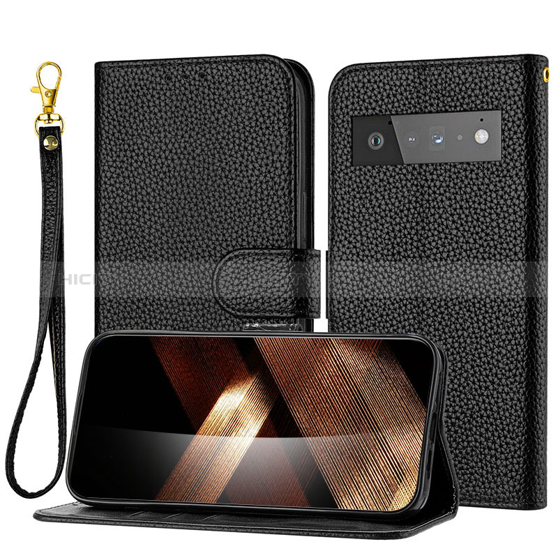 Funda de Cuero Cartera con Soporte Carcasa Y09X para Google Pixel 6 Pro 5G Negro