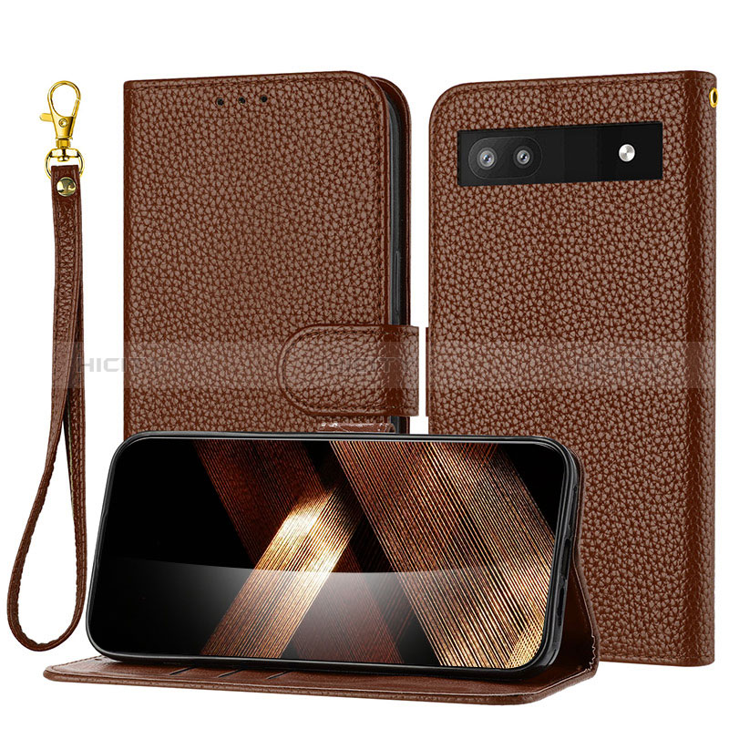 Funda de Cuero Cartera con Soporte Carcasa Y09X para Google Pixel 6a 5G Marron