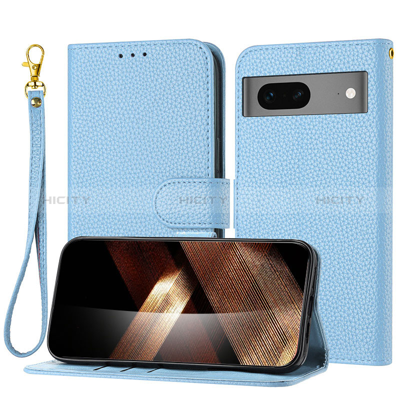 Funda de Cuero Cartera con Soporte Carcasa Y09X para Google Pixel 7 5G Azul