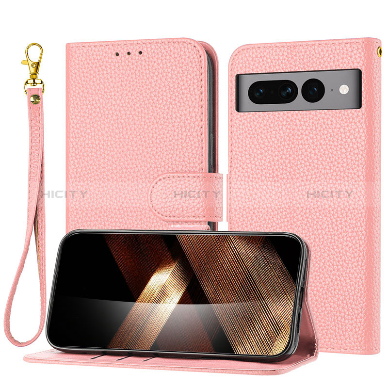 Funda de Cuero Cartera con Soporte Carcasa Y09X para Google Pixel 7 Pro 5G Oro Rosa