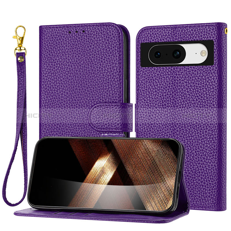 Funda de Cuero Cartera con Soporte Carcasa Y09X para Google Pixel 8 5G Morado