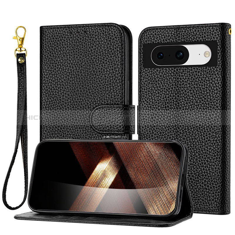 Funda de Cuero Cartera con Soporte Carcasa Y09X para Google Pixel 8 5G Negro