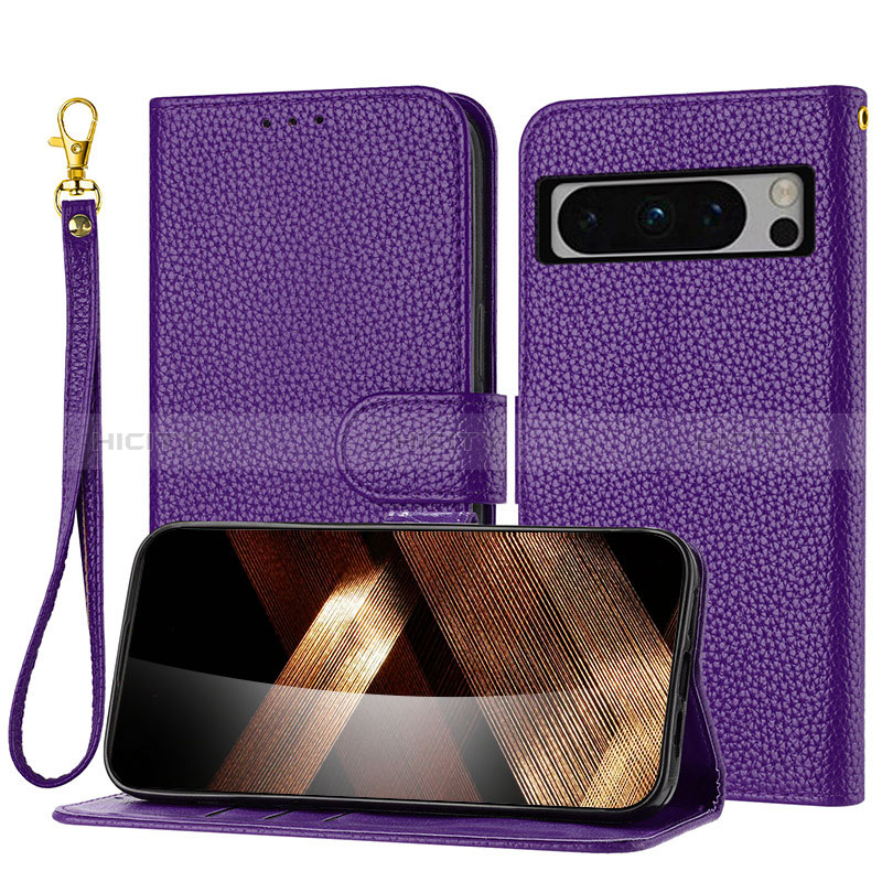 Funda de Cuero Cartera con Soporte Carcasa Y09X para Google Pixel 8 Pro 5G Morado