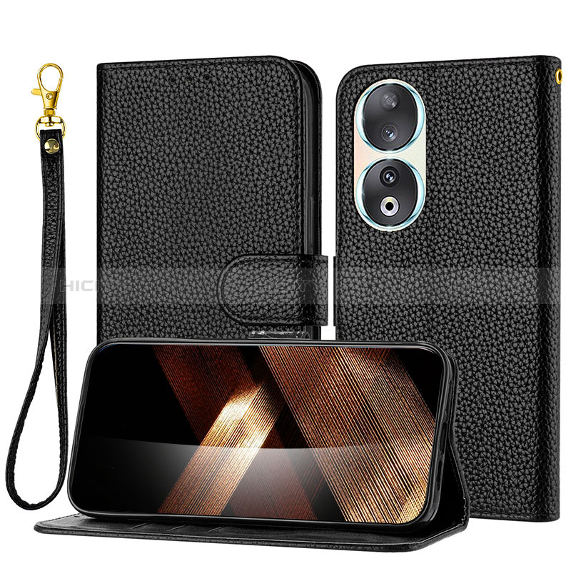 Funda de Cuero Cartera con Soporte Carcasa Y09X para Huawei Honor 90 5G Negro