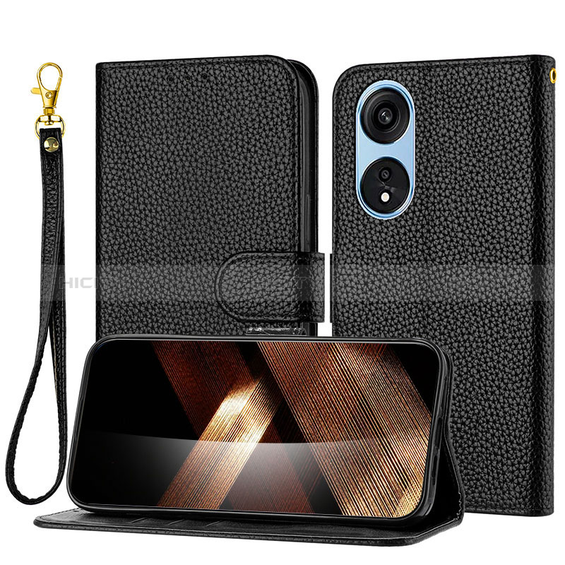 Funda de Cuero Cartera con Soporte Carcasa Y09X para Huawei Honor X5 Plus Negro